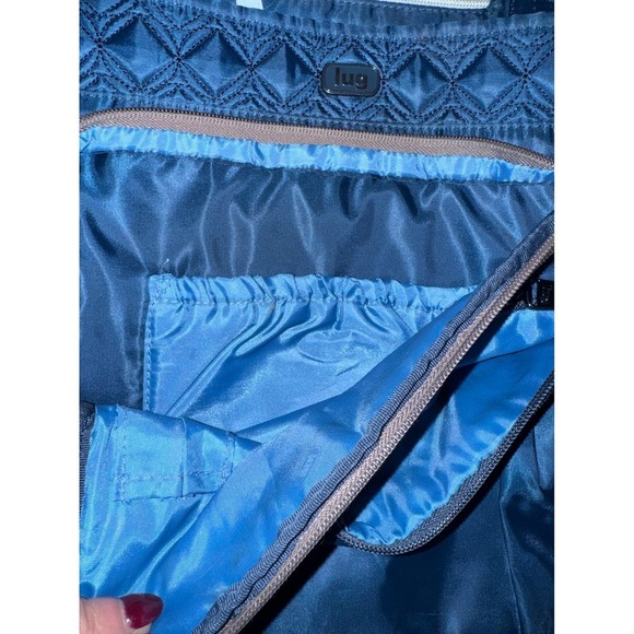 Lug Ace blue tote with crossbody strap multi pocketed large size - Picture 7 of 12